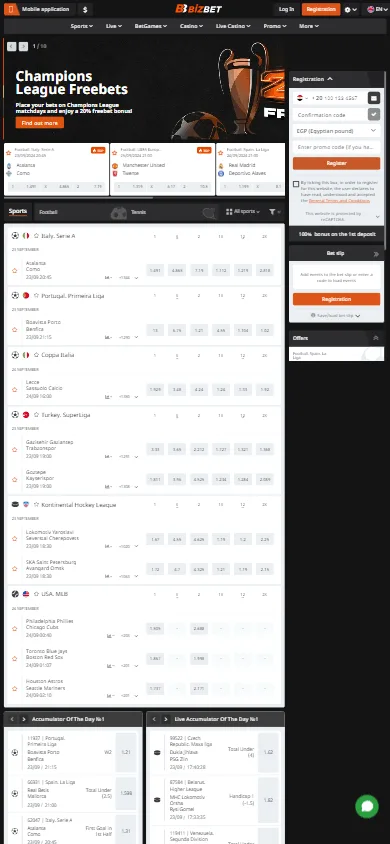 BizBet Casino mobile homepage with casino offers and game categories